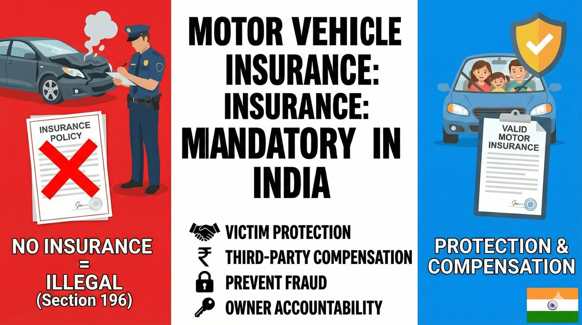 Section 196 - Driving Without Insurance Law in India